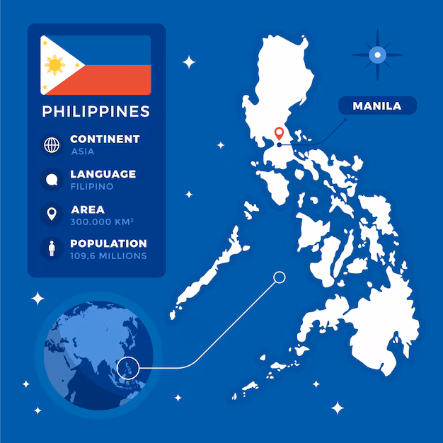 La Plongée aux philippines .Carte des Philippines avec localisation de Manille et des principaux sites de plongée de Bohol et Panglao