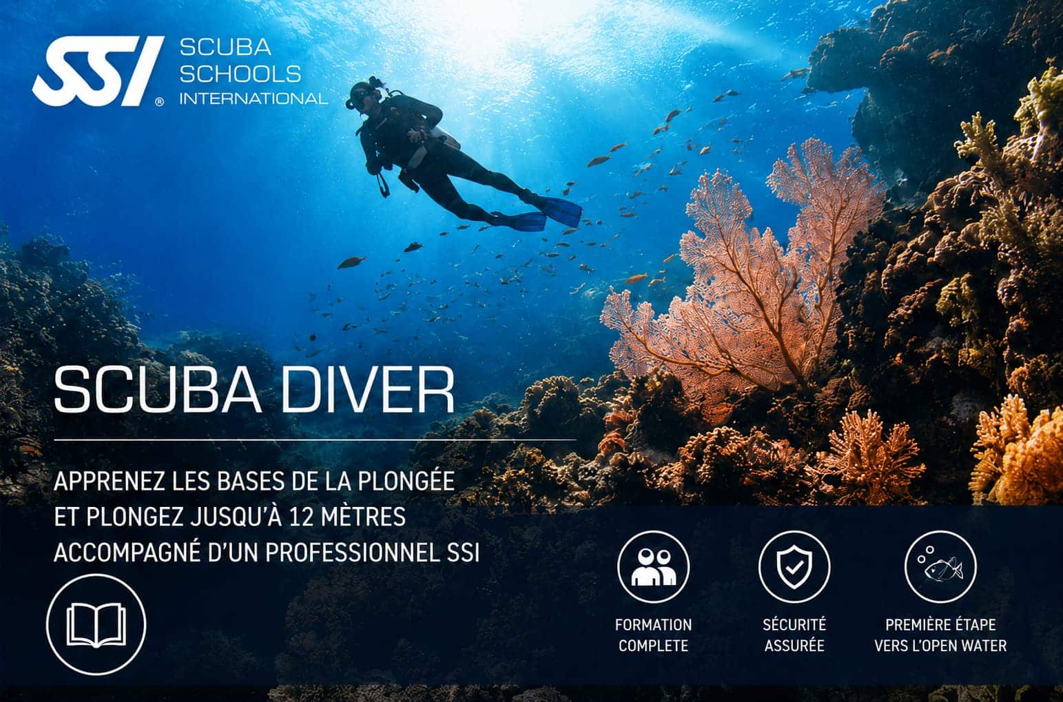 Élève suivant une formation Scuba Diver SSI avec un instructeur à Panglao, Bohol